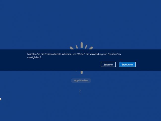 Windows 8 RP: Positionsdienst der Wetter-App aktivieren